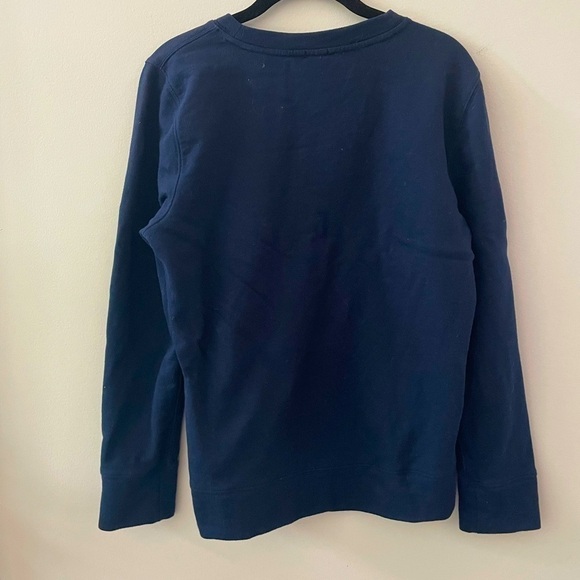 J. CREW Navy Floral Cutout Embroidered Crewneck Sweatshirt Size Medium - Picture 3 of 4